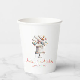 Surrealist, Schattigee ballonnen en verjaardagstaa Papieren Bekers