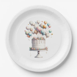 Surrealist, Schattigee ballonnen & verjaardagstaar Papieren Bordje