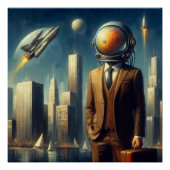 Surrealist Space Man Perfect Poster (Voorkant)