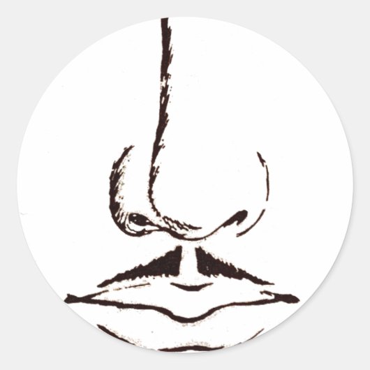  surrealist voor snor ronde sticker (Voorkant)