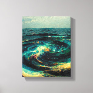 Surrealistic Art A Galaxy Of Ocean Canvas Afdruk
