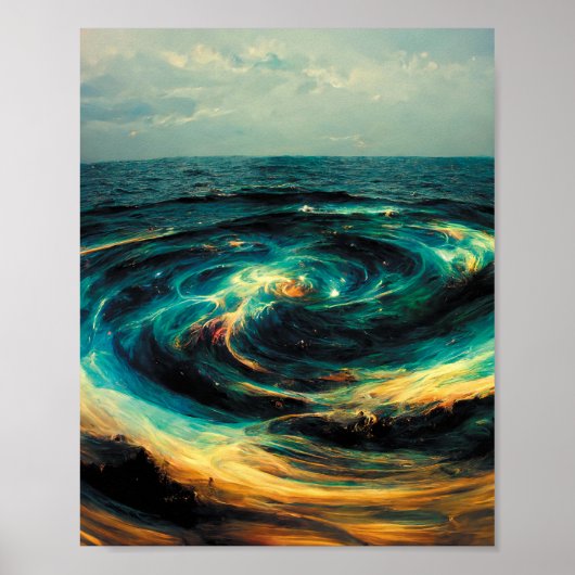 Surrealistic Art | A Galaxy Of Ocean Poster (Voorkant)