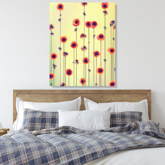 Surrealistisch 22 x 28 Moderne Wildbloemen Canvas Afdruk (Insitu (Slaapkamer))