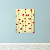 Surrealistisch 22 x 28 Moderne Wildbloemen Canvas Afdruk (Insitu (Houten vloer))