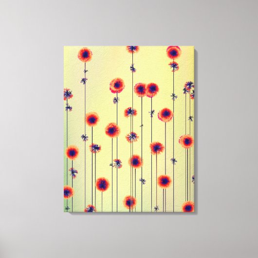 Surrealistisch 22 x 28 Moderne Wildbloemen Canvas Afdruk (Voorkant)