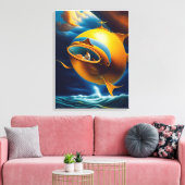 Surrealistisch Abstract Vliegend Onderzees Oceaanl Canvas Afdruk (Insitu (Woonkamer))