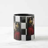 Surrealistisch beeld van vrouw en muziek mok (Midden)