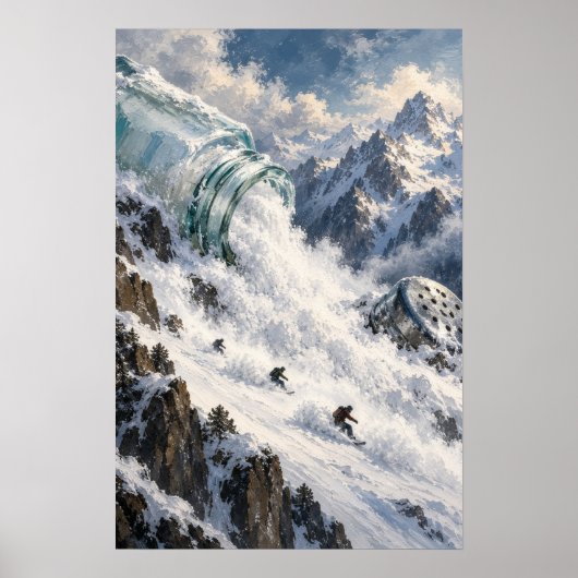 Surrealistisch berggolf landschap poster (Voorkant)