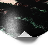 Surrealistisch berglandschap met Evergreen Bomen Foto Afdruk (Hoek)