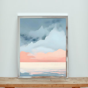 Surrealistisch bergmeer foto afdruk
