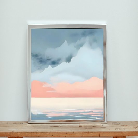 Surrealistisch bergmeer foto afdruk