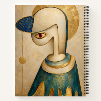 Surrealistisch blauw & goud spiraal notitieboek