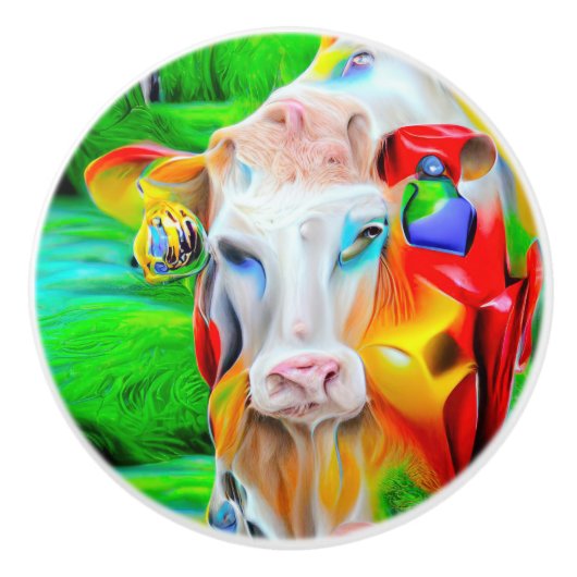 Surrealistisch Boerderij Art Keramische Knop (Voorkant)