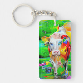 Surrealistisch Boerderij Art Sleutelhanger