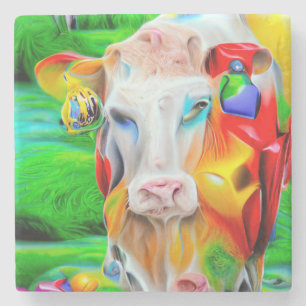 Surrealistisch Boerderij Art Stenen Onderzetter