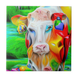 Surrealistisch Boerderij Art Tegeltje