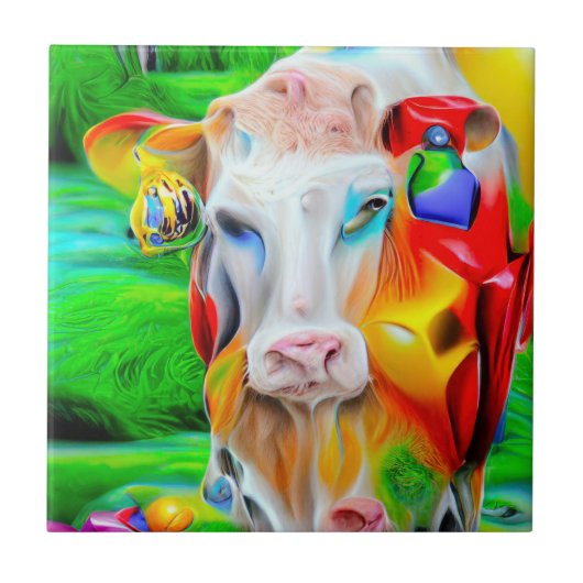 Surrealistisch Boerderij Art Tegeltje (Voorkant)