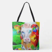 Surrealistisch Boerderij Art Tote Bag (Achterkant)