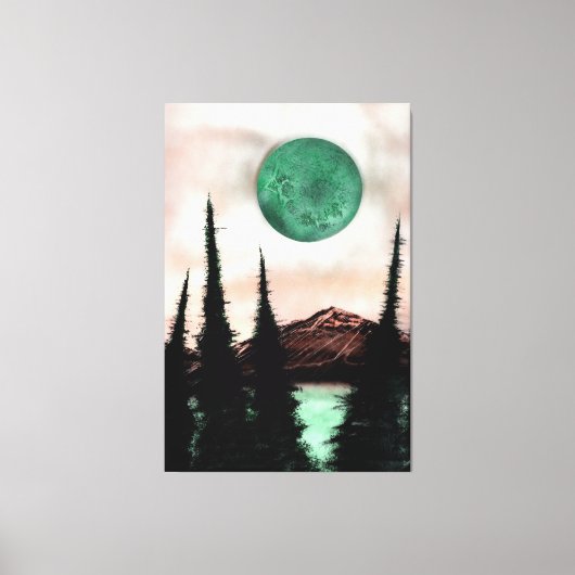 Surrealistisch bosmaanland statementstuk canvas afdruk (Voorkant)
