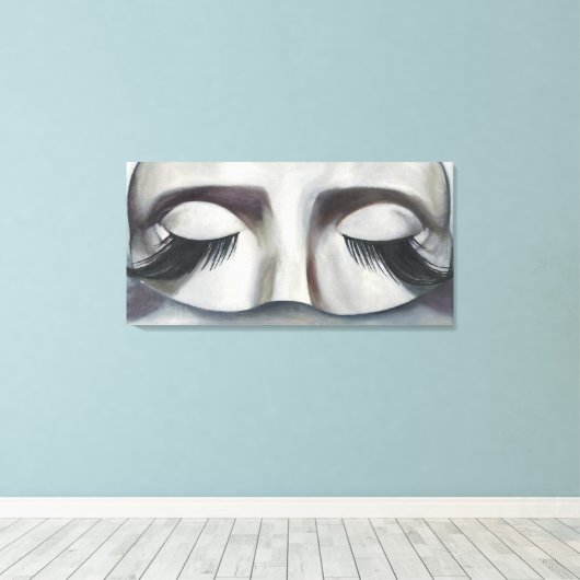 Surrealistisch carnaval masker hedendaagse kunst a canvas afdruk (Insitu (Houten vloer))