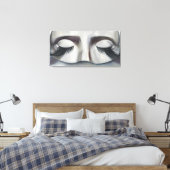 Surrealistisch carnaval masker hedendaagse kunst a canvas afdruk (Insitu (Slaapkamer))