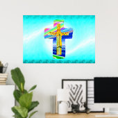 Surrealistisch christelijk kruis poster (Thuiskantoor)