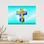 Surrealistisch christelijk kruis poster (Keuken)