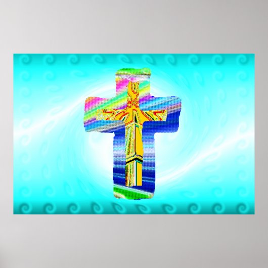 Surrealistisch christelijk kruis poster (Voorkant)