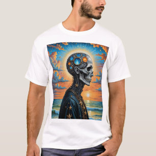 Surrealistisch Cosmic Skull T-shirt – futuristisch