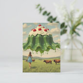 Surrealistisch dessert in de wei briefkaart (Staand voorkant)