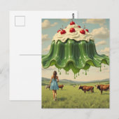 Surrealistisch dessert in de wei briefkaart (Voorkant / Achterkant)