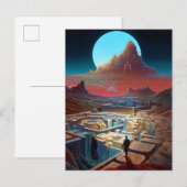 Surrealistisch doolhof landschap briefkaart (Voorkant / Achterkant)