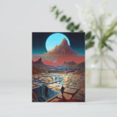 Surrealistisch doolhof landschap briefkaart (Staand voorkant)