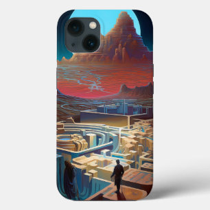 Surrealistisch doolhof landschap Case-Mate iPhone case