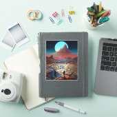 Surrealistisch doolhof landschap sticker (iPad Cover)