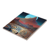 Surrealistisch doolhof landschap tegeltje (Zijkant)