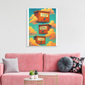 Surrealistisch Drijvend Kabinet Canvas Wall Art Gi Afdruk (Insitu (Woonkamer))