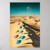 Surrealistisch droomlandschap van kleurrijke parap poster (Voorkant)