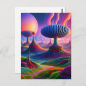 Surrealistisch en absurd landschap met vreemde din briefkaart (Voorkant / Achterkant)