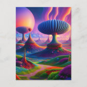 Surrealistisch en absurd landschap met vreemde din briefkaart (Voorkant)