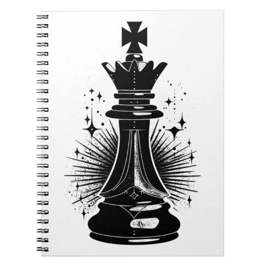 Surrealistisch esthetisch schaaksymbool notitieboek (Voorkant)