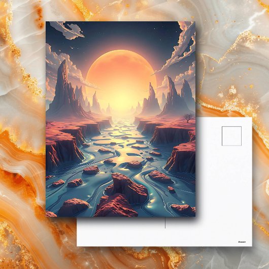 Surrealistisch etherisch landschap | magische were briefkaart