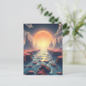 Surrealistisch etherisch landschap | magische were briefkaart (Staand voorkant)