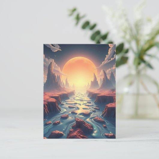 Surrealistisch etherisch landschap | magische were briefkaart (Staand voorkant)