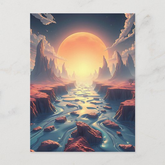 Surrealistisch etherisch landschap | magische were briefkaart (Voorkant)