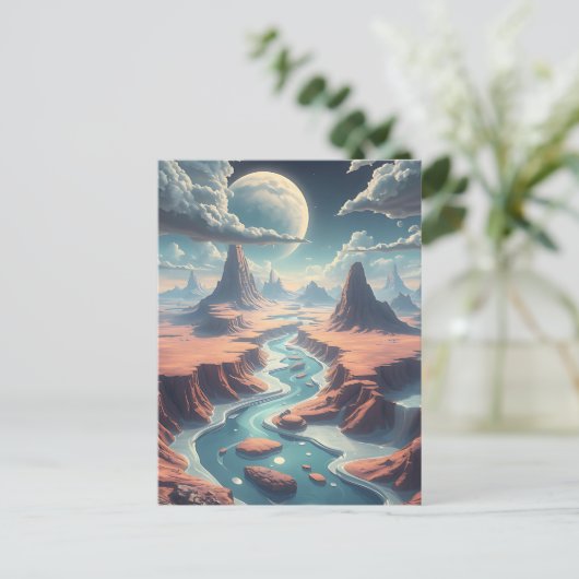 Surrealistisch etherisch landschap | magische were briefkaart (Staand voorkant)