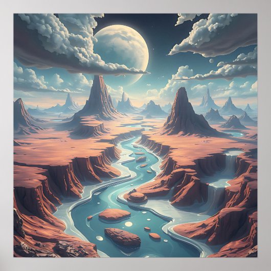 Surrealistisch etherisch landschap | magische were poster (Voorkant)