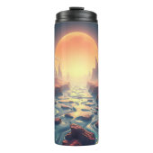 Surrealistisch etherisch landschap | Volle maan bo Thermosbeker (Voorkant)