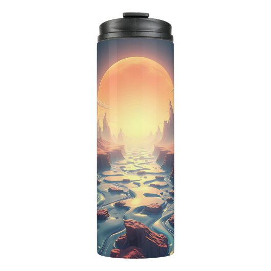 Surrealistisch etherisch landschap | Volle maan bo Thermosbeker (Voorkant)