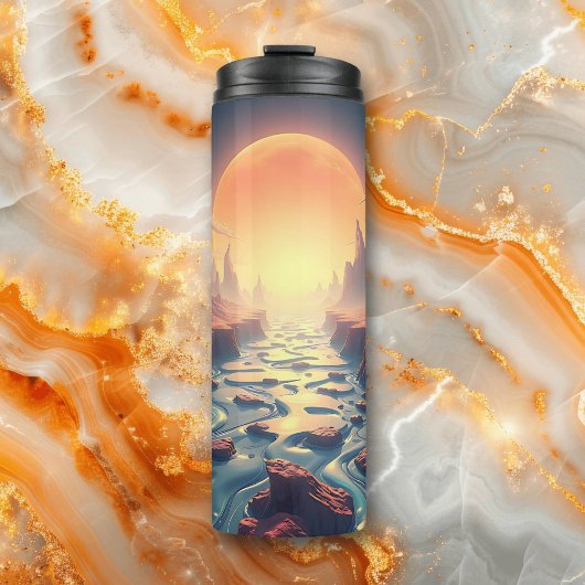 Surrealistisch etherisch landschap | Volle maan bo Thermosbeker